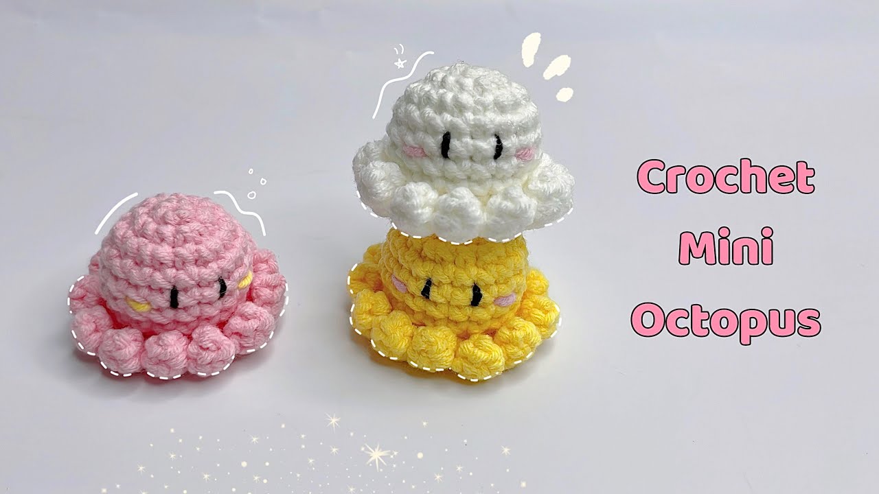 Crochet Mini Octopus 🐙| Super Cute & Easy | Móc Bạch Tuộc Mini