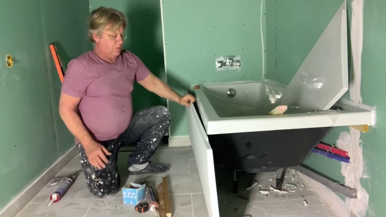 Pose du tablier de baignoire
