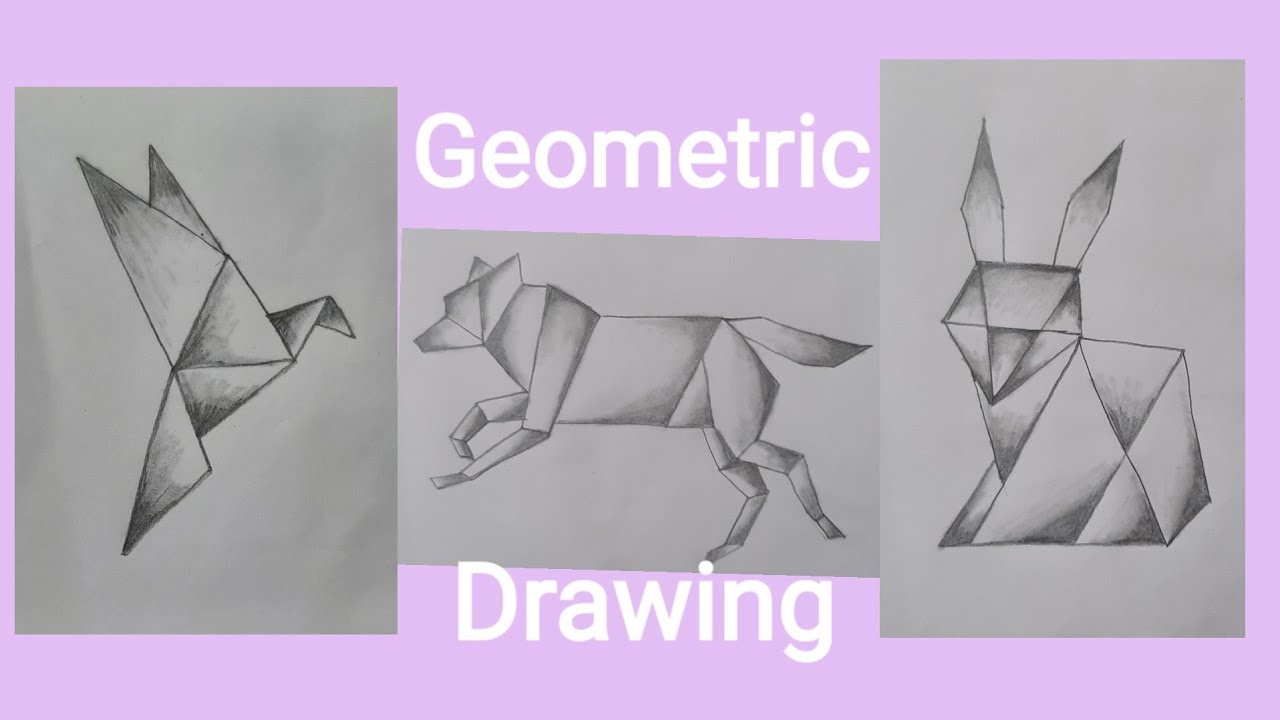 3 Simple Animal Drawing With Geometric Patterns#art#drawing#geometric