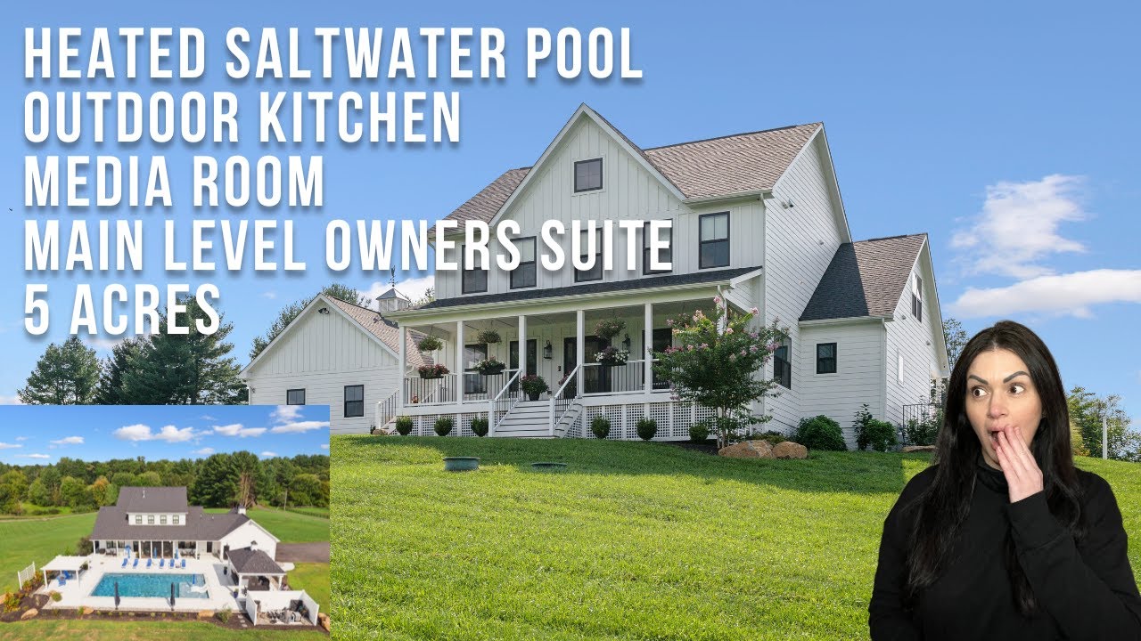 Custom Home in Purcellville Va With Heated Saltwater Pool On 5 Acres