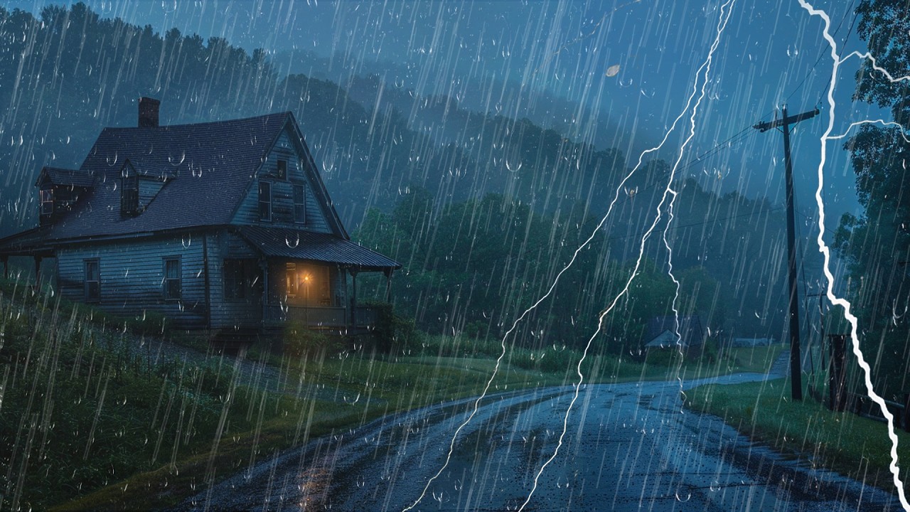 Sonido de Lluvia para Dormir en 5 Min 🌧️ Lluvia y Truenos Relajantes para Sueño Profundo