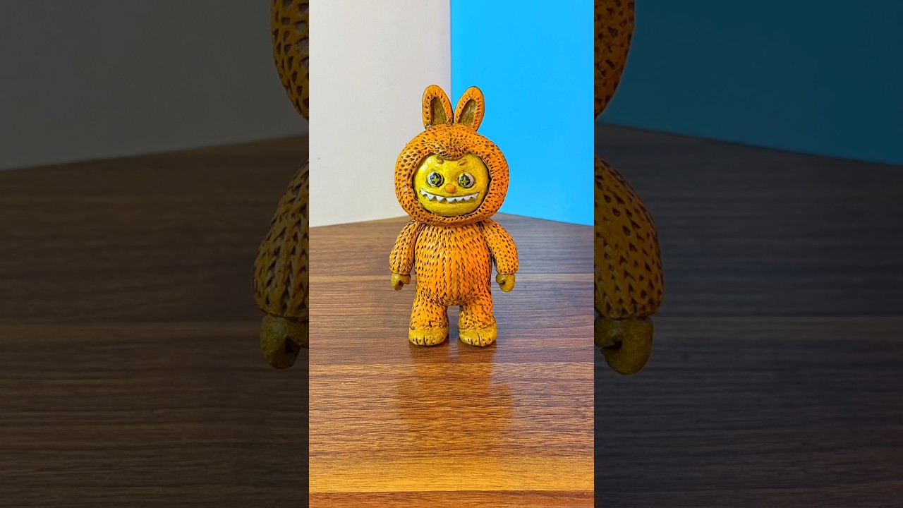 I made my own Labubu! 🧸 (Satisfying clay art)