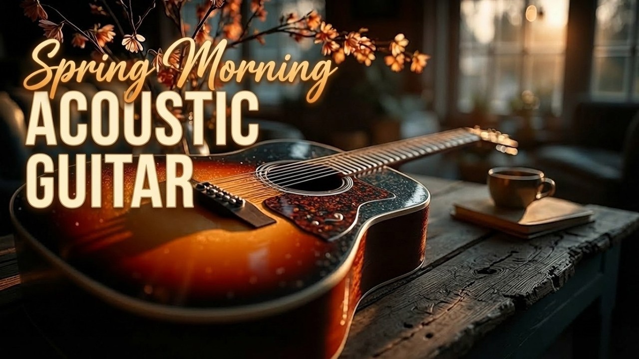 Гитара рассвета и спокойного утра в кафе для отдыха