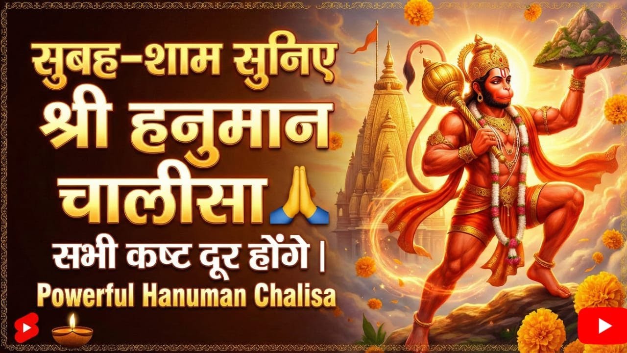 सुबह-शाम सुनिए श्री हनुमान चालीसा🙏सभी कष्ट दूर होंगे |Powerful Hanuman Chalisa #motivation #bhakti