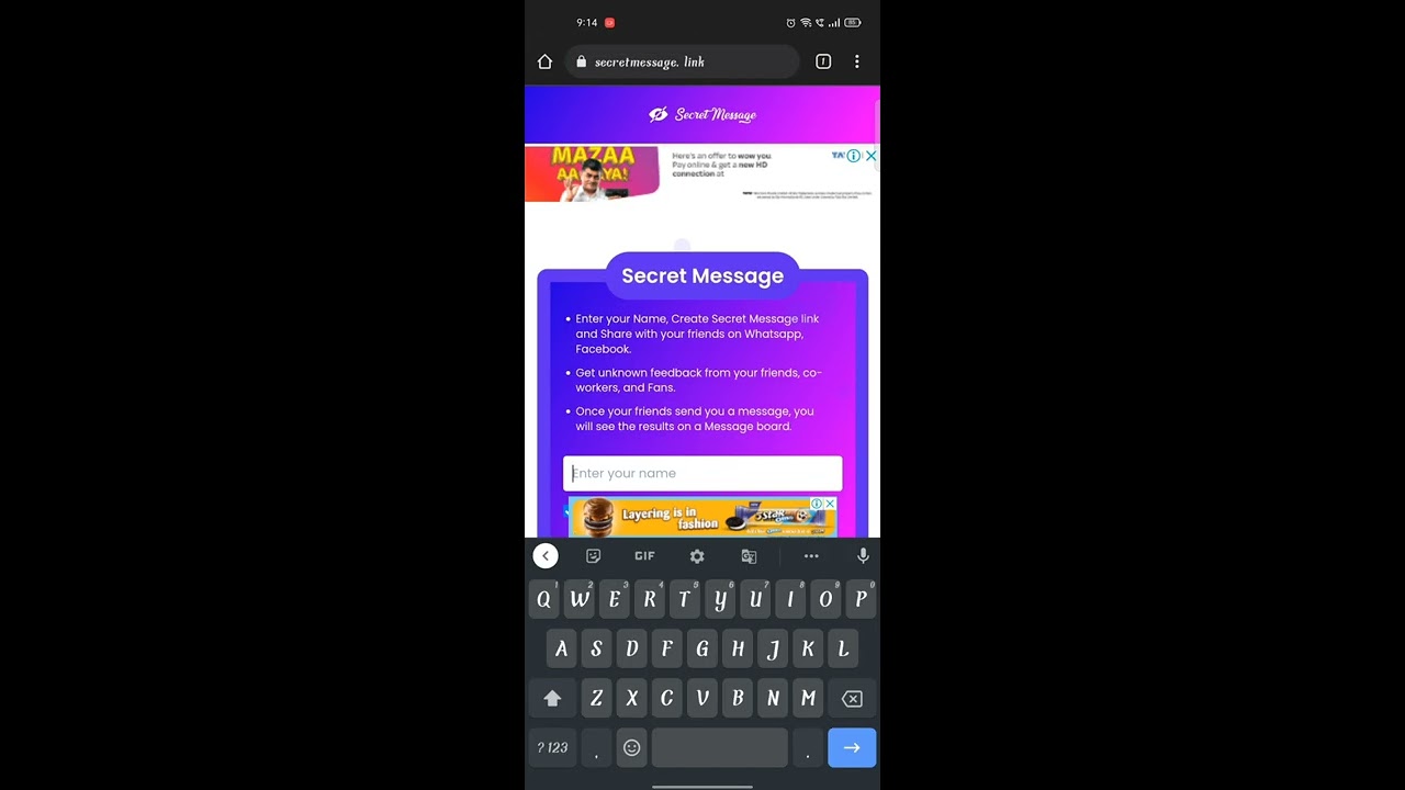 How to create secret message link #secretmessage #secret #shorts #reels