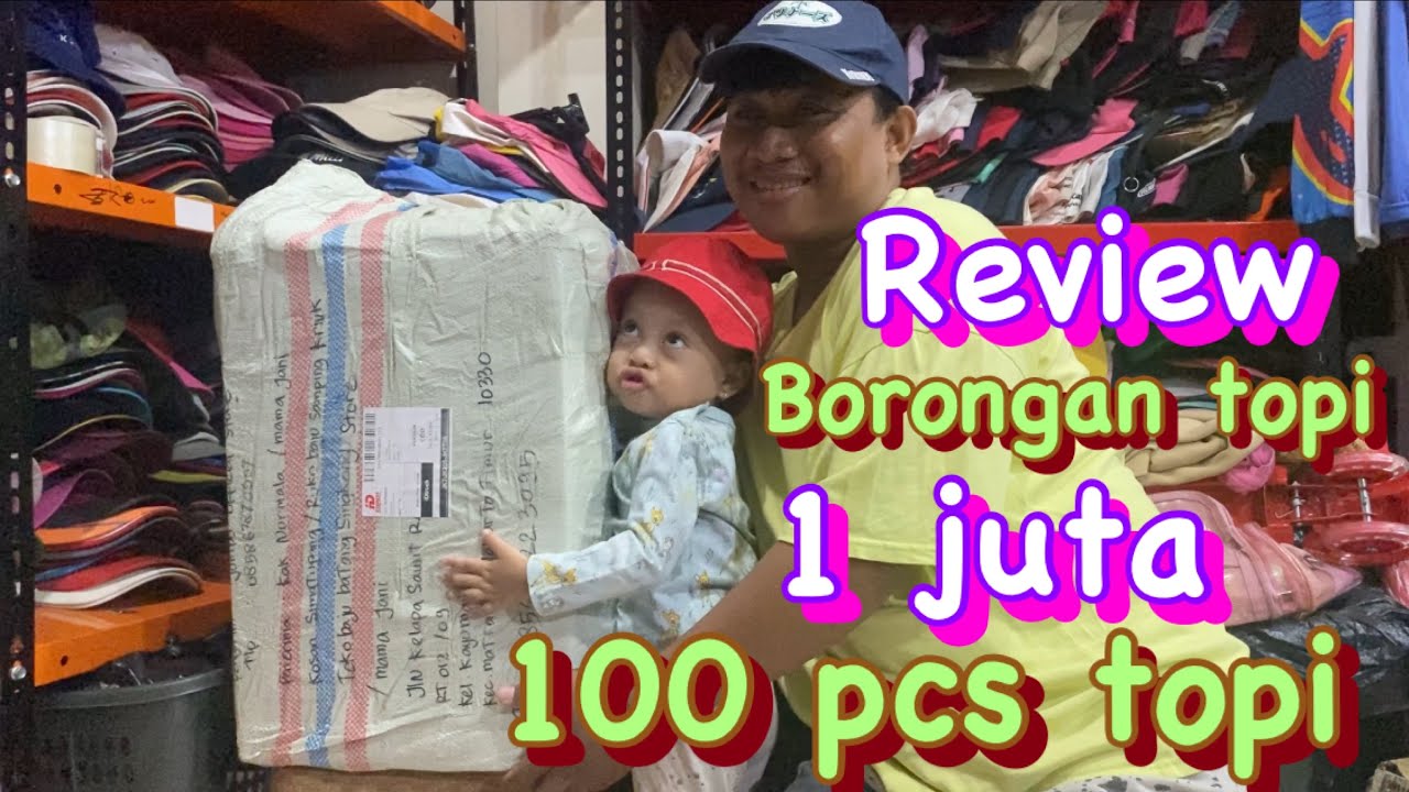 Review borongan topi second import / isi nya bikin full senyum😊😊