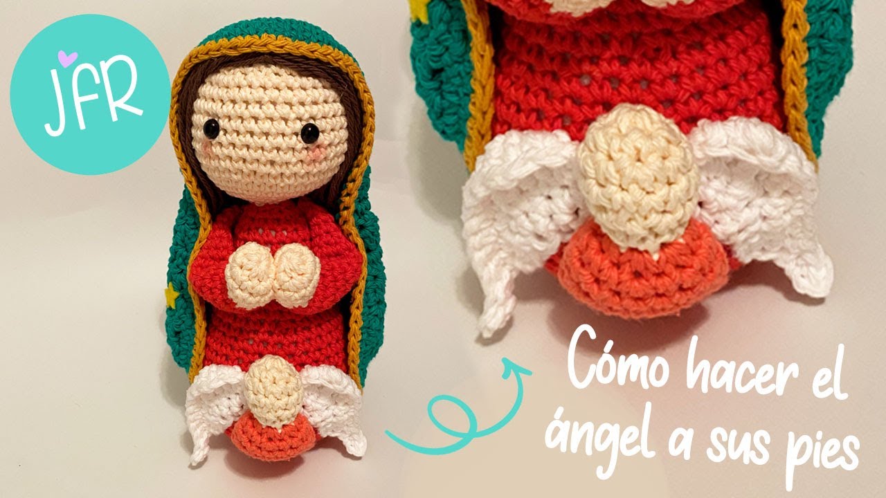 Teje a crochet - ángel a los pies de Virgen de Guadalupe Amigurumi , Juliefruuu
