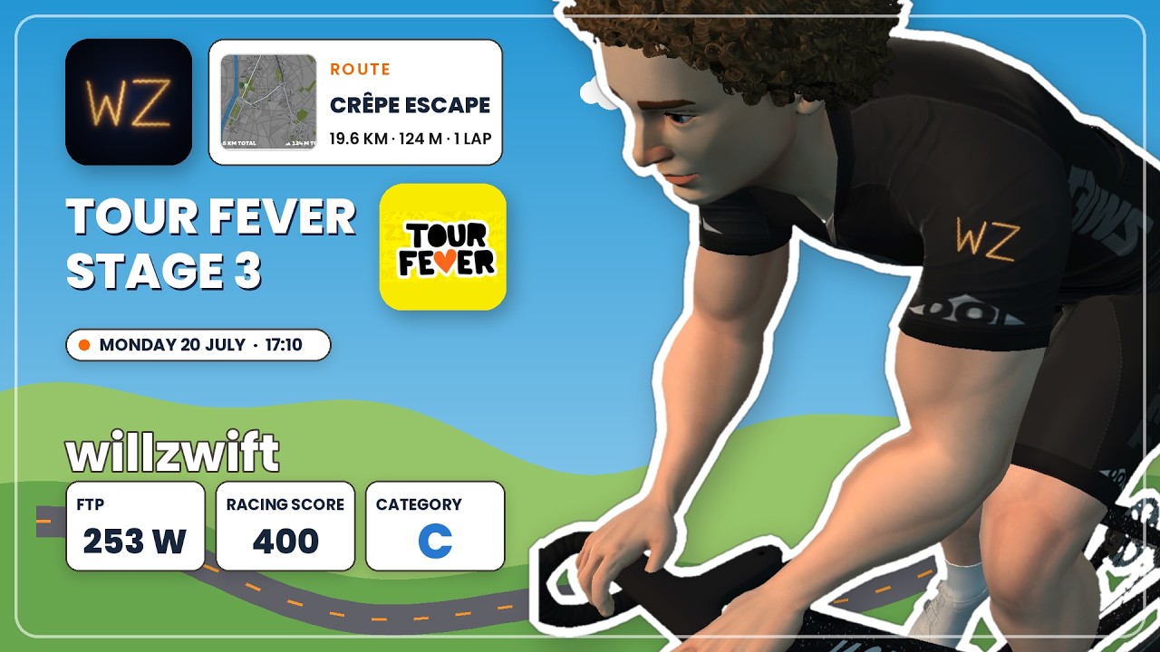 Zwift Racing Live Race - Tour Fever Stage 3 Crepe Escape 17:10 20/07/26