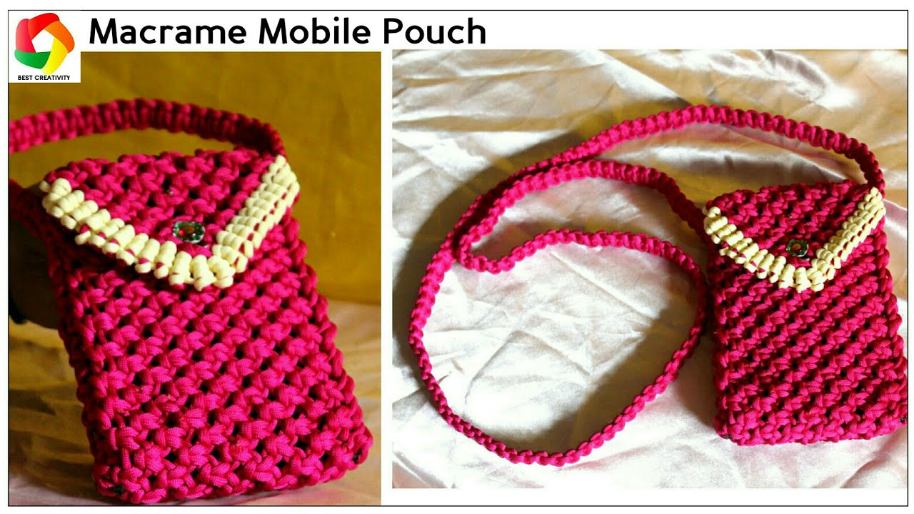 Easy Mobile Pouch| How to make Handmade Mobile Case using Macrame Threads HD|Unique|watch video HD