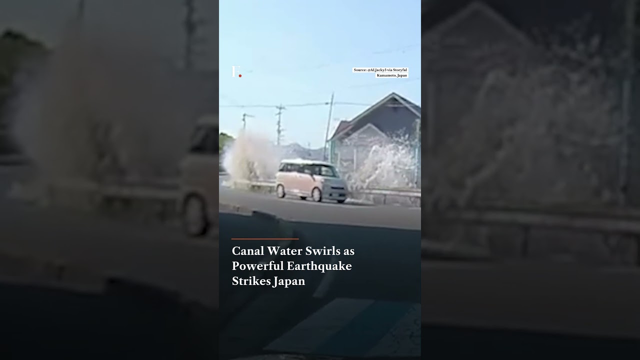 Canal Water Swirls as Powerful Earthquake Strikes Japan | Firstpost News