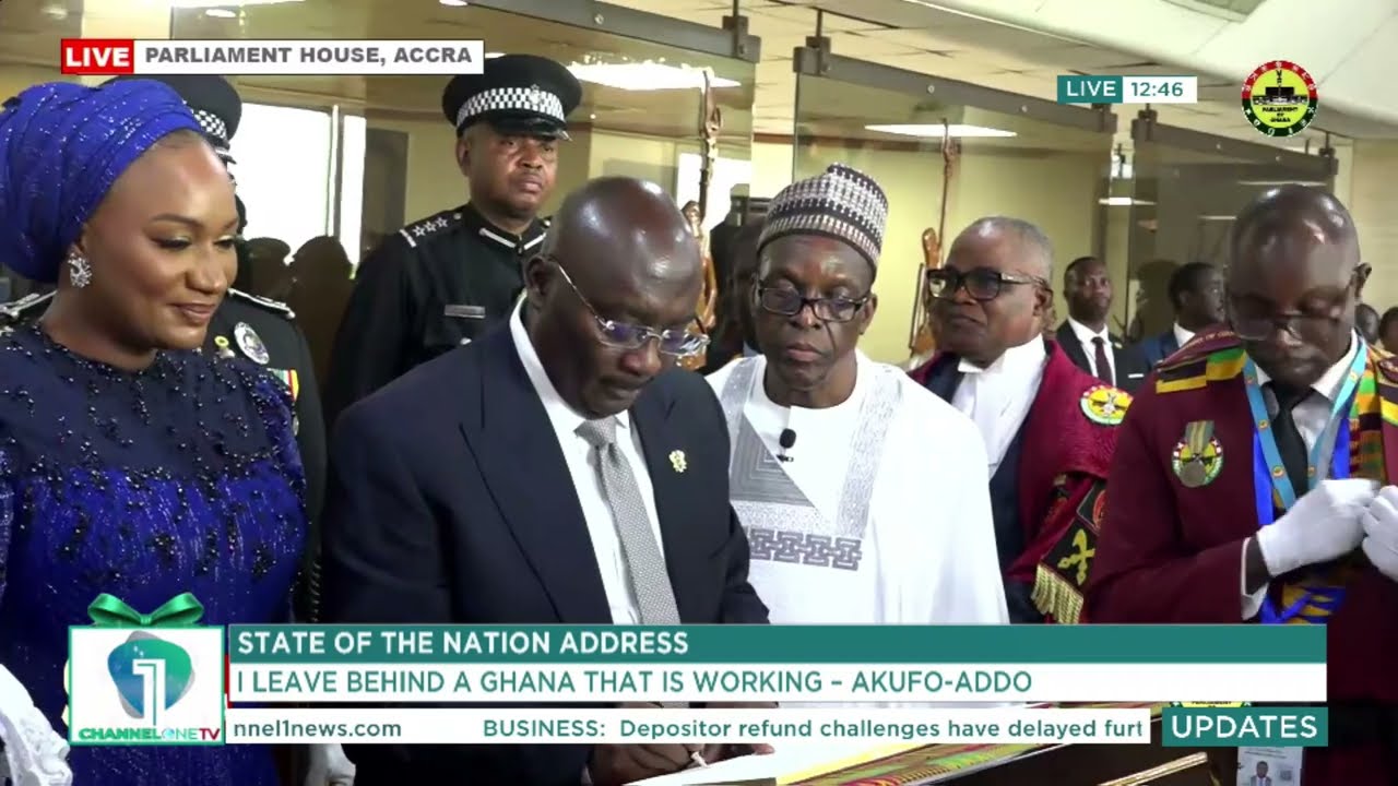Speaker Adjourns Parliament as MPs Shake Hands with Akufo-Addo and Bawumia – Final Moments!
