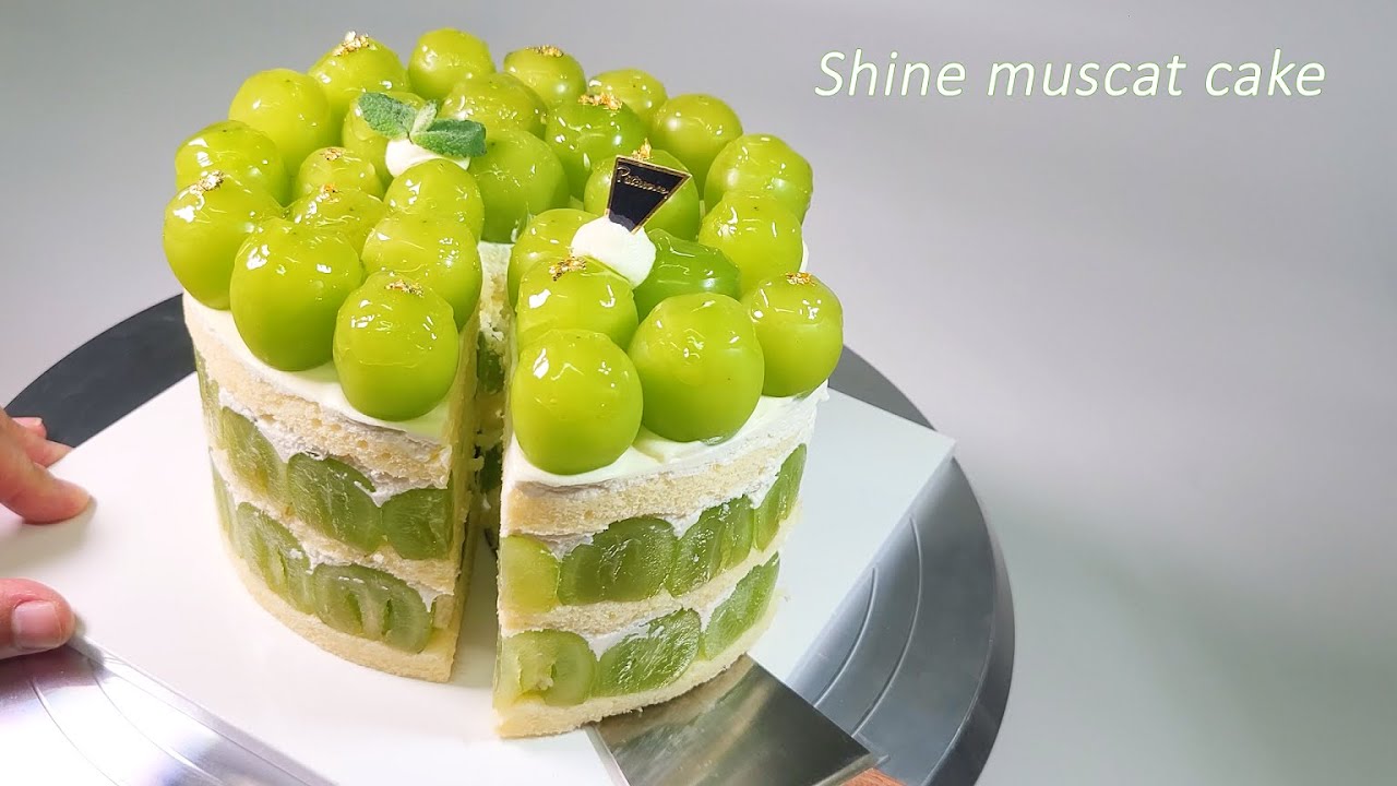 💚조선호텔st 샤인머스캣 케이크 만들기(꿀팁가득!)│Shine muscat cake recipe│홈베이킹 브이로그│homebaking vlog, dessert vlog