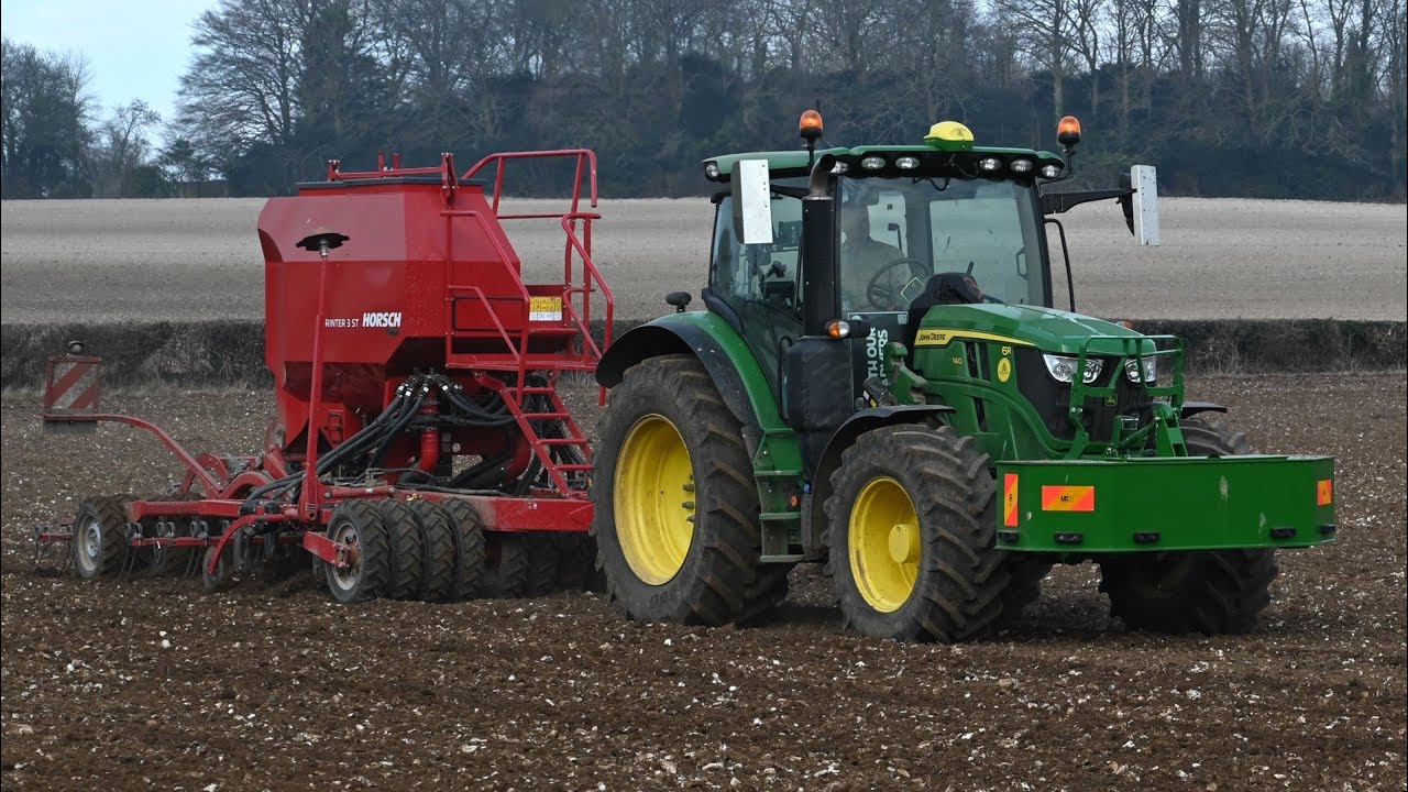 Seed Drilling with John Deere 6R 140 and Horsch Sprinter