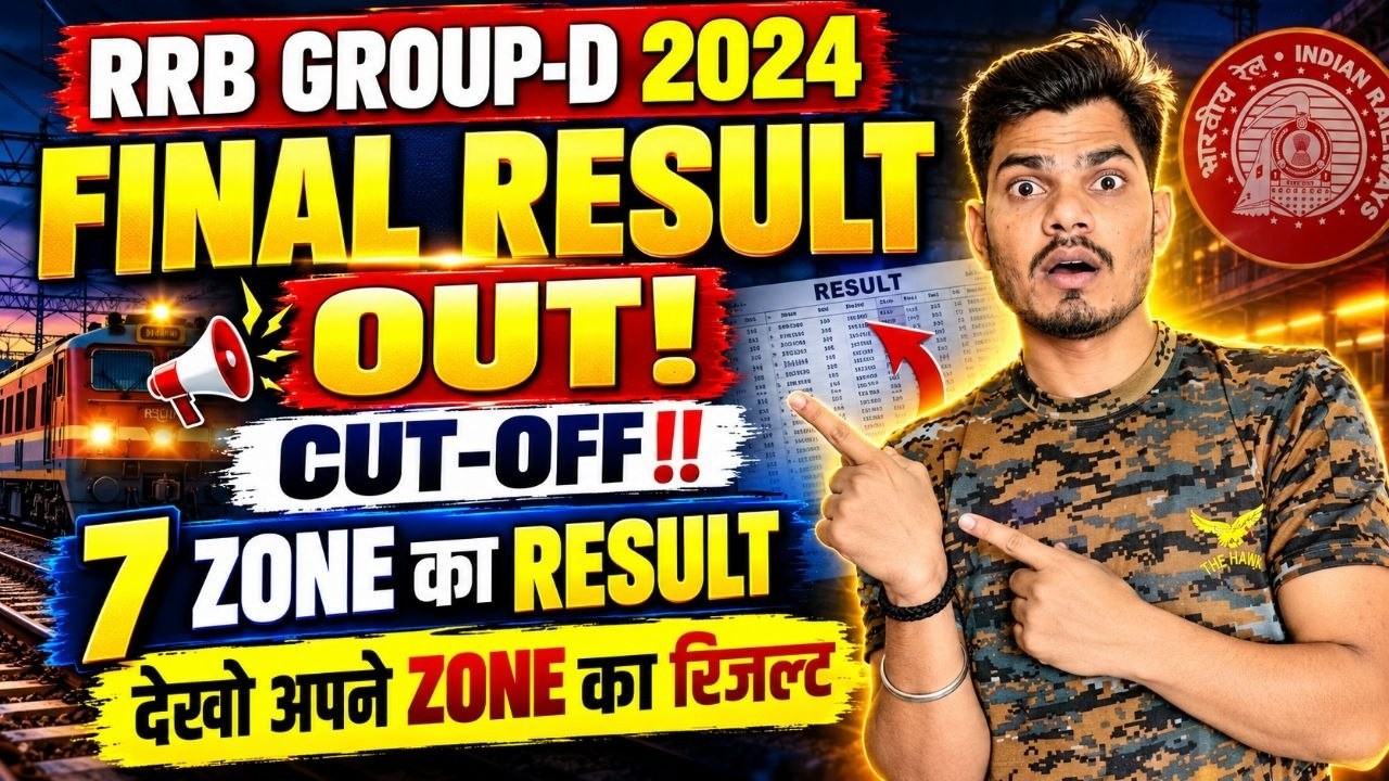 RRB Group D Result 2026 🔥 7 Zones Cut-Off Update | Result PDF & PET Shortlist