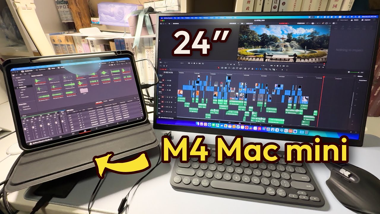 Моя портативная установка для видеомонтажа на базе Mac Mini M4 и iPad Pro!
