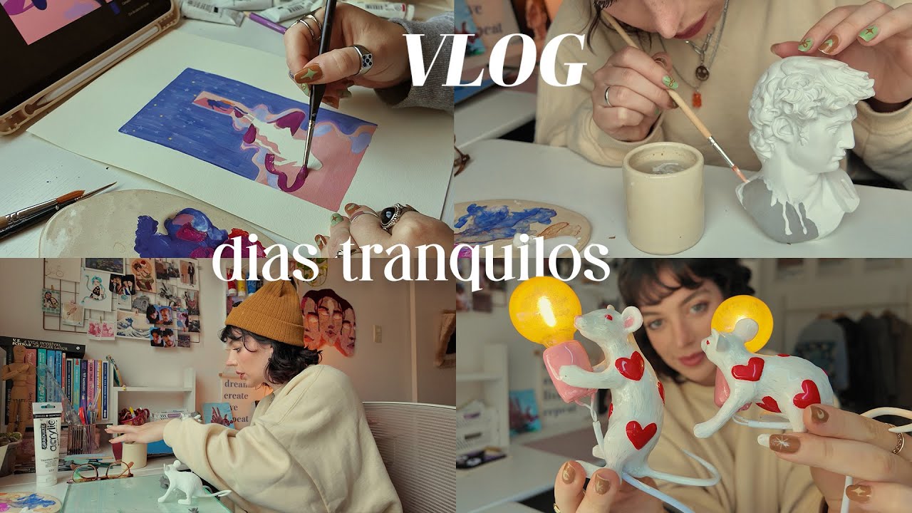 aventuras com cerâmica fria, pintando com guache & workshop de bordado🌷✧*:･♡