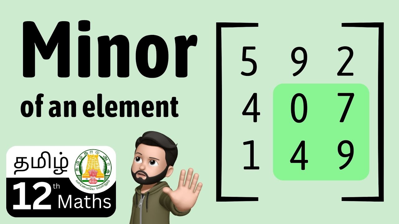 What is Minor ? | Applications of Matrices and Determinants | class -12 | Equal to | Tamil