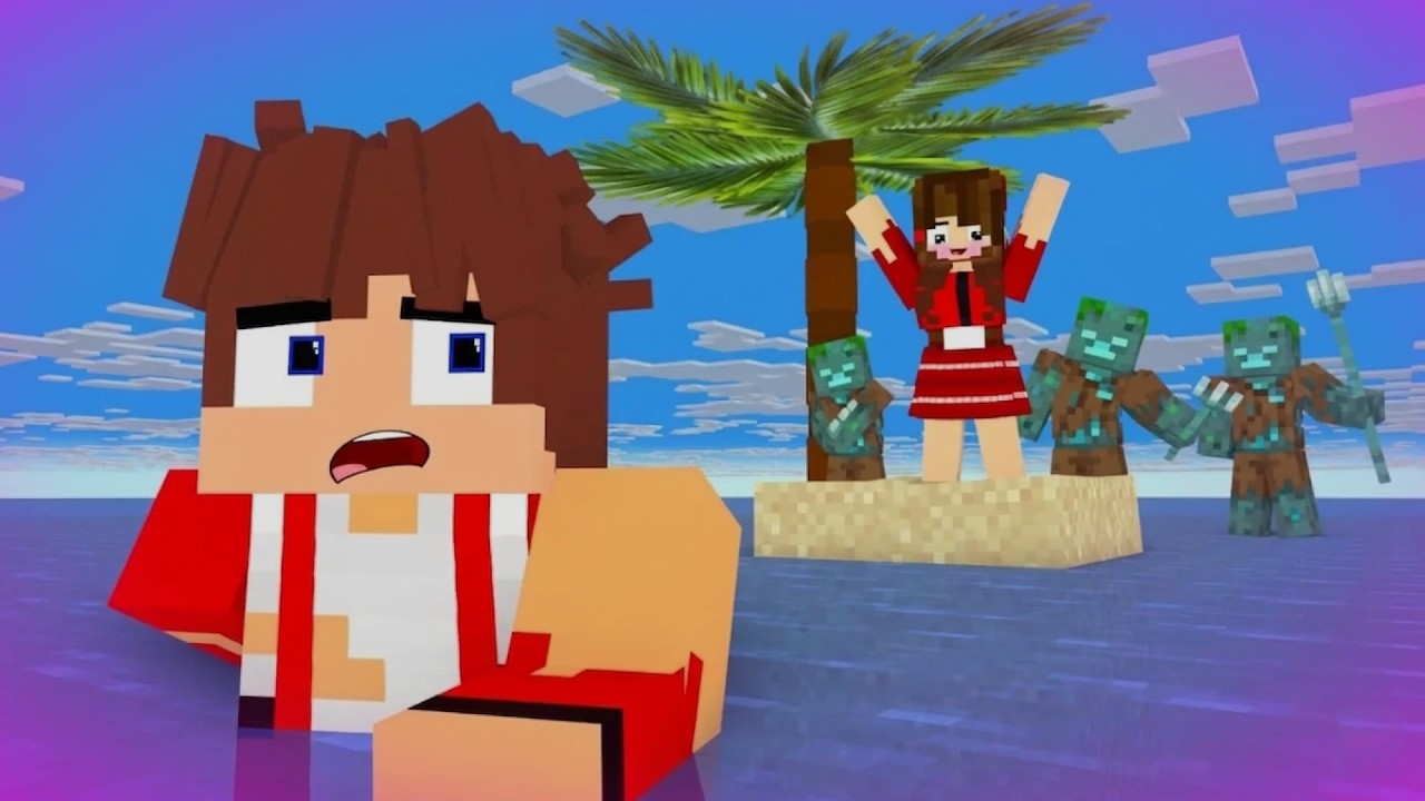 MAIZEN : JJ Stuck On ONE Block ISLAND With Sister?! - Minecraft Animation JJ & Mikey
