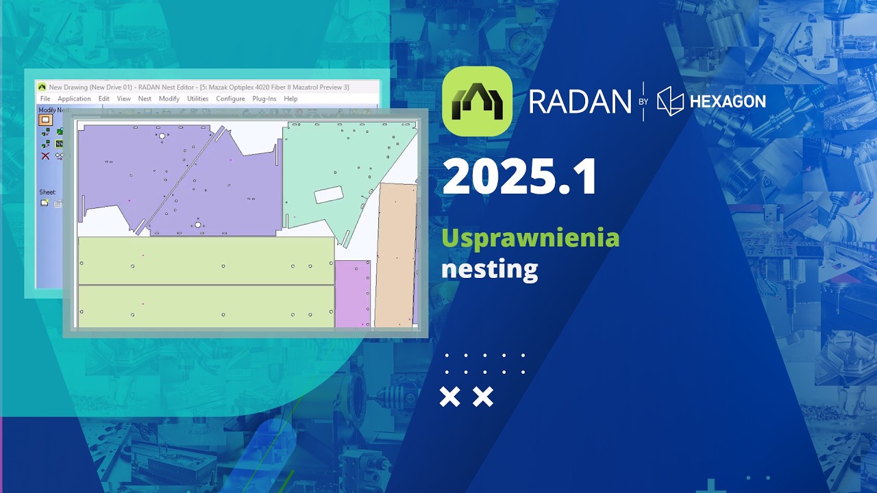 RADAN 2025.1 | Usprawnienia nesting | Łatwe wyszukiwanie i podświetlanie części w nestingu.