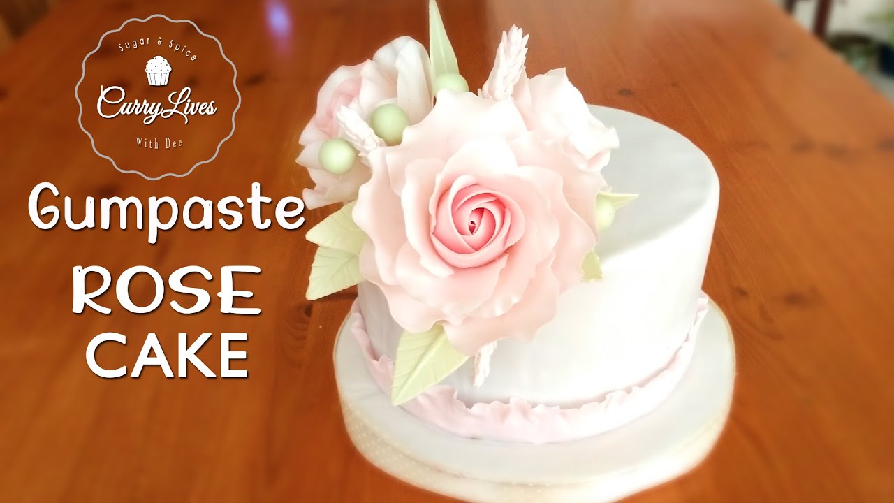 Large Gumpaste Rose Cake | Rose Cake | Gumpaste Rose Tutorial