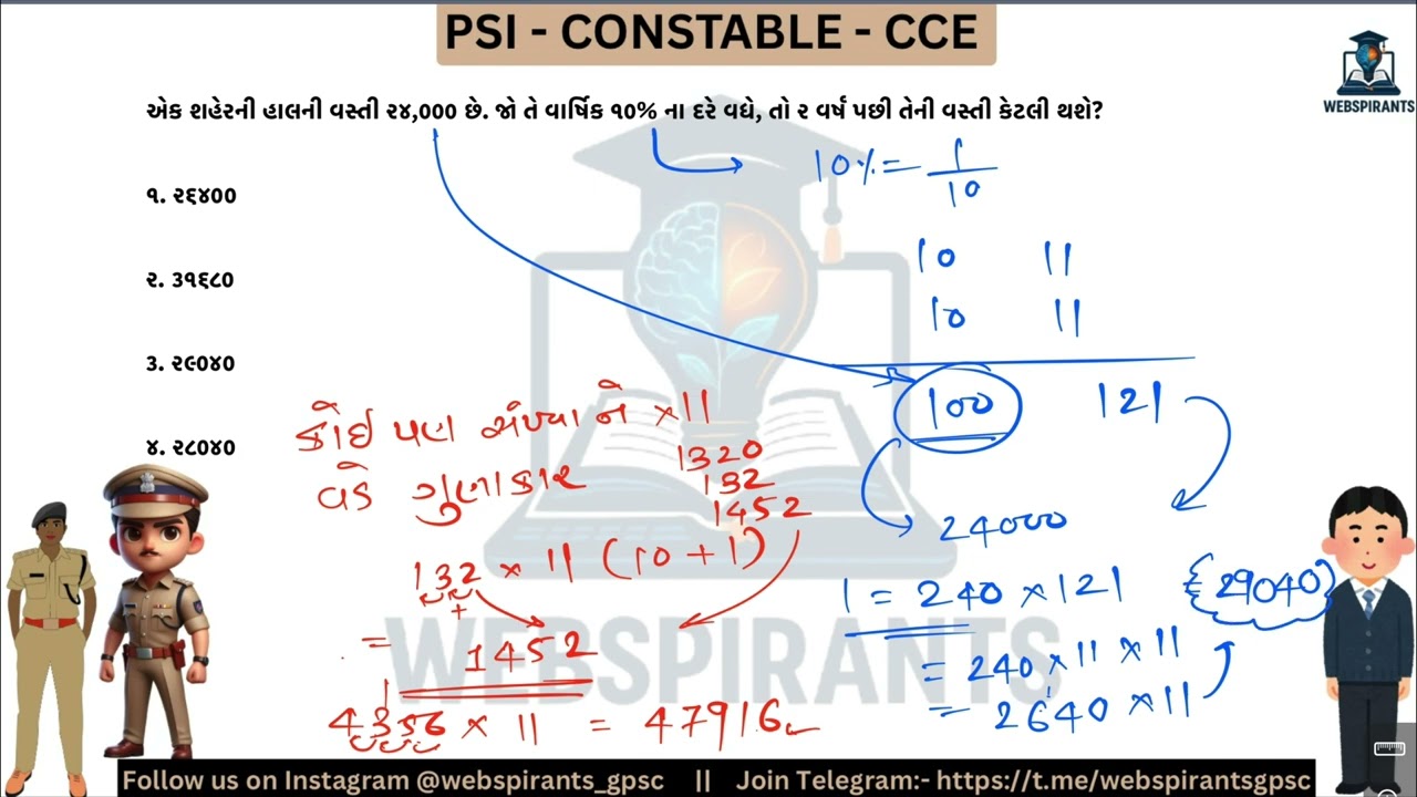 સંપૂર્ણ ટકાવારી (Percentage) Final Part | વસ્તી, ચૂંટણી અને આવક-ખર્ચ | PSI constable, CCE Maths 