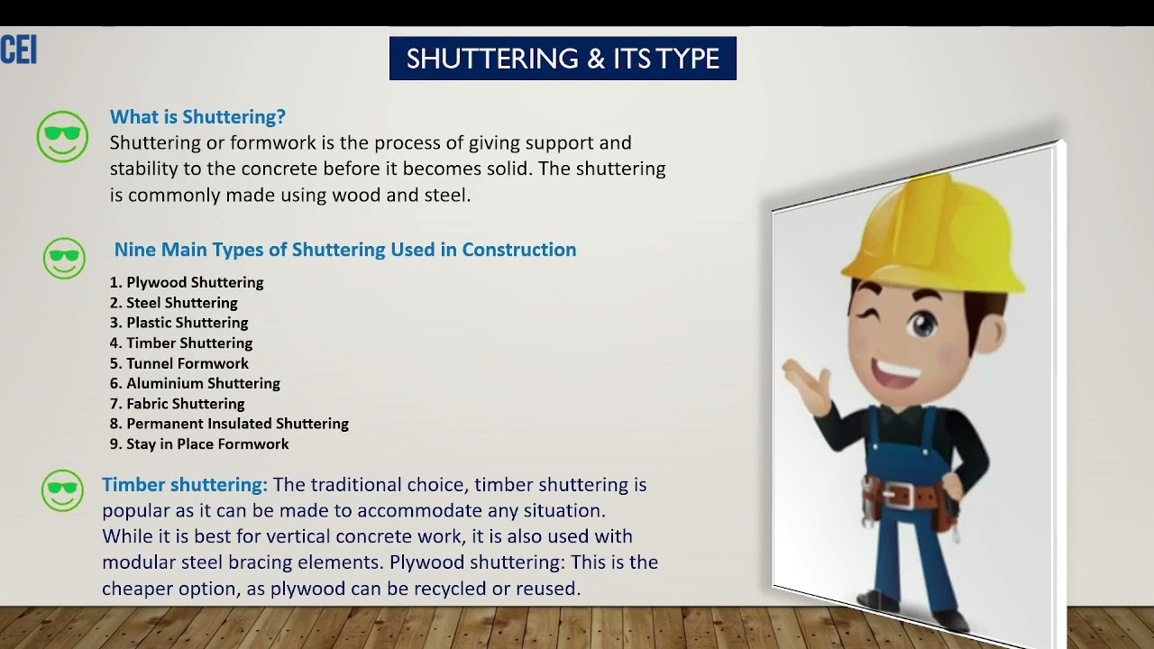 Shuttering | Types Of Shuttering | CEI
