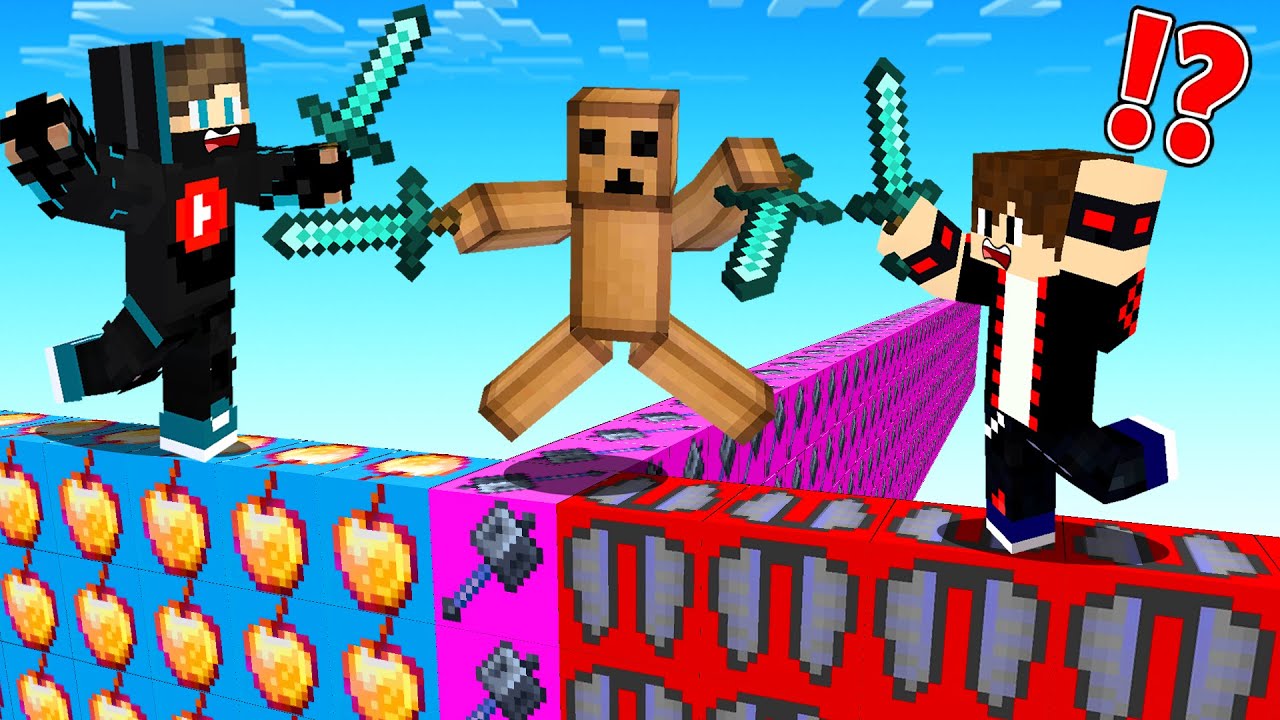 ماين كرافت : حـرب جزيرة بلوكات الحظ و لكن صديقي سوى تيم معي !!؟ 😱🔥
