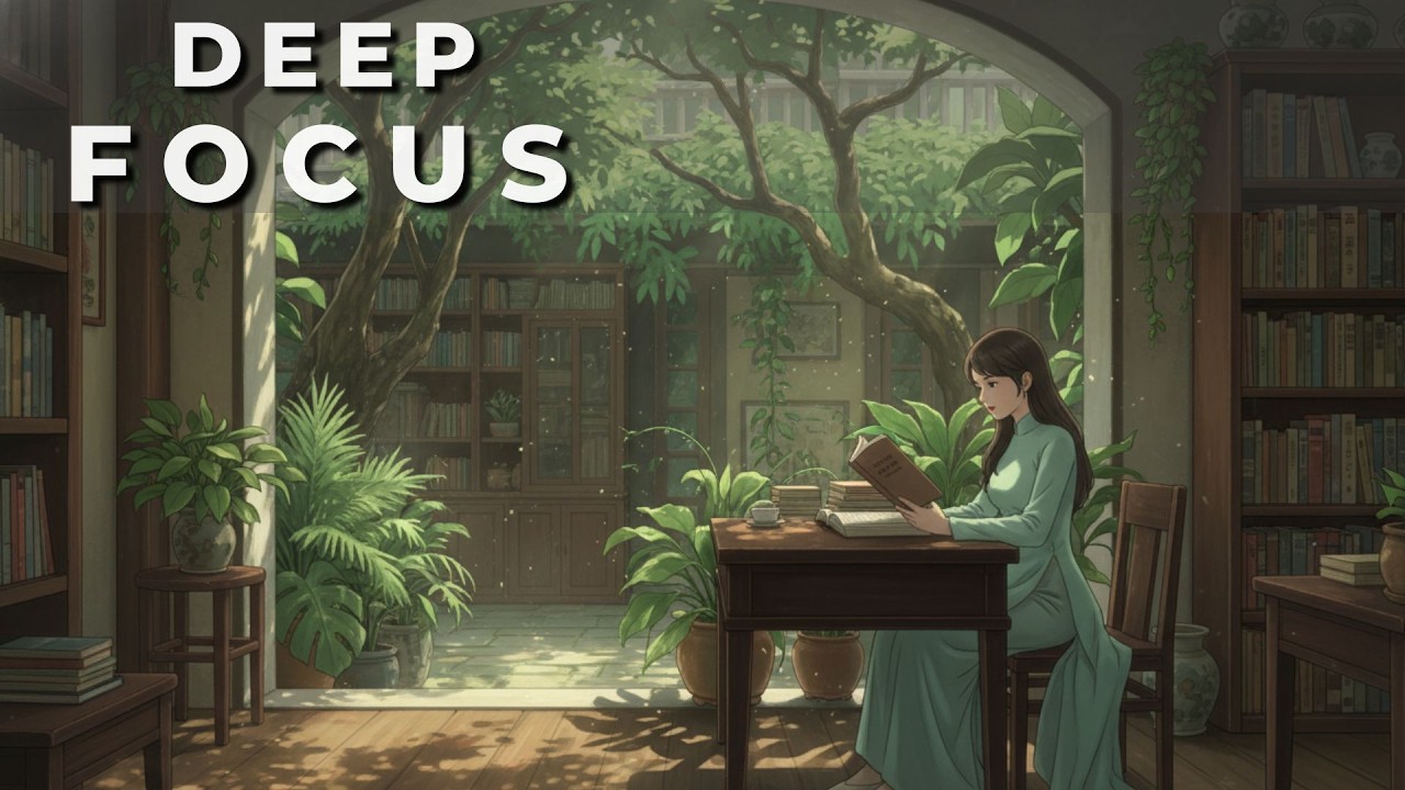 Wednesday Deep Focus 🌿 Calm Lofi Beats for Study & Work | Hanoi Cafe Ambience