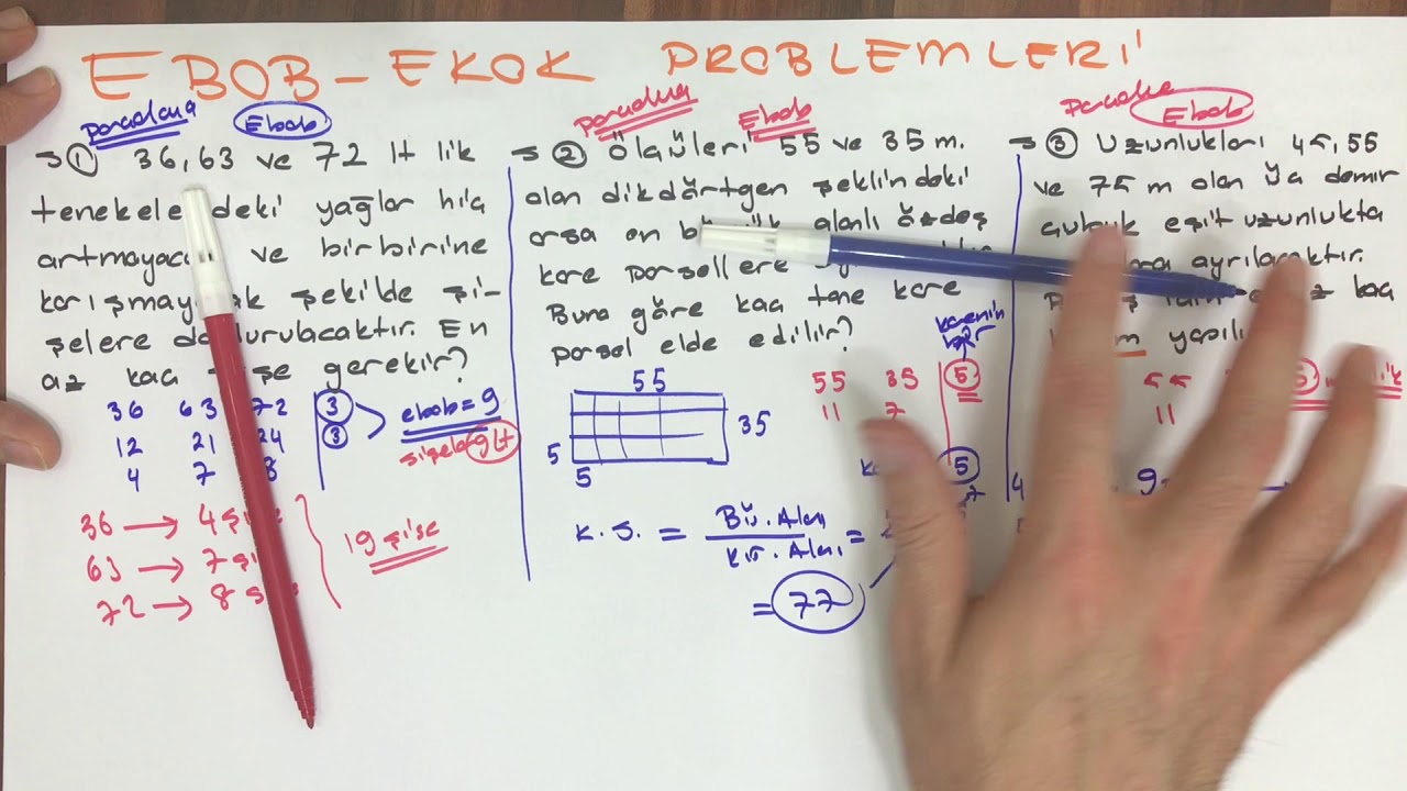 EBOB-EKOK - 2 (SORU ÇÖZÜMÜ problemler)