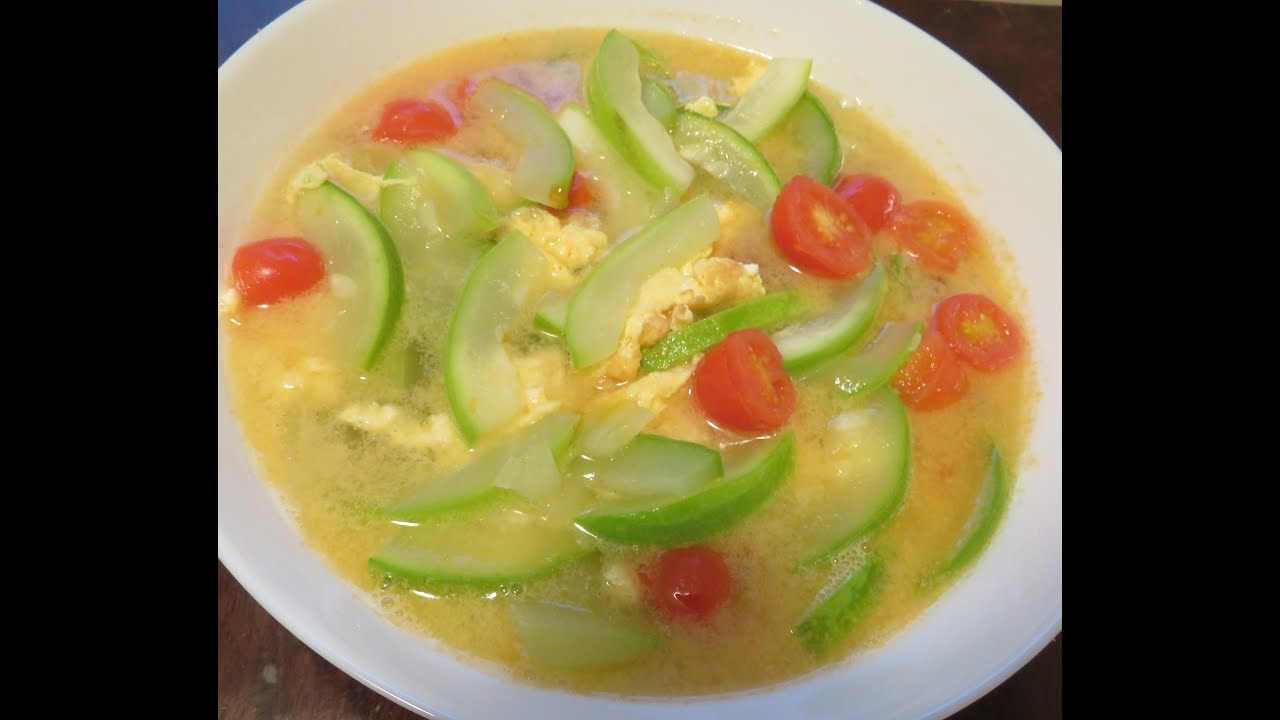 Long squash (Opo Squash or Cucuzza) egg soup: quick, simple soup