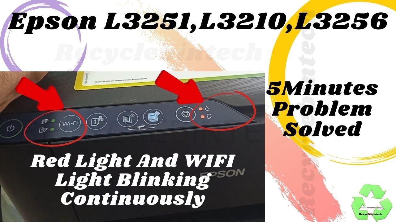 Epson L3251, L3250 мигает красным индикатором