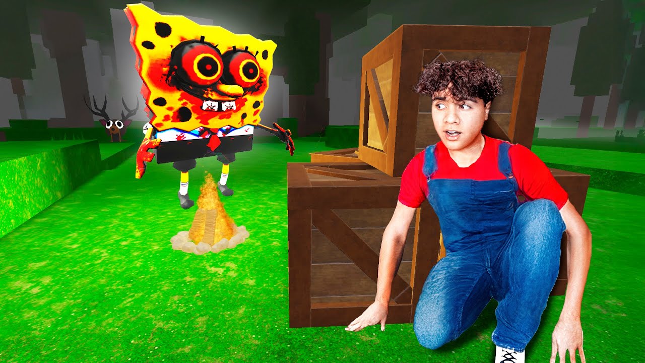 SOBREVIVI 99 NOCHES EN EL BOSQUE a BOB ESPONJA.EXE en ROBLOX!?