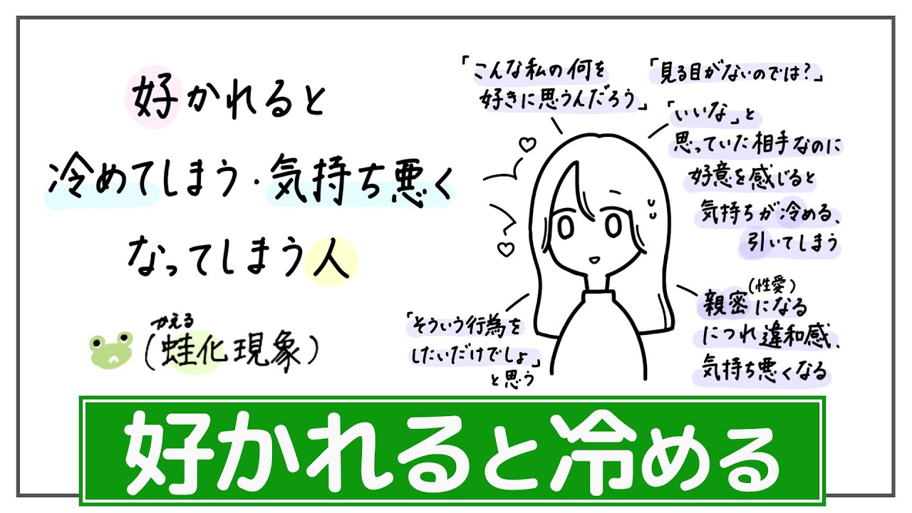 【本来の蛙化現象】好きな相手の好意を気持ち悪く感じてしまう。現代の意味との違い。