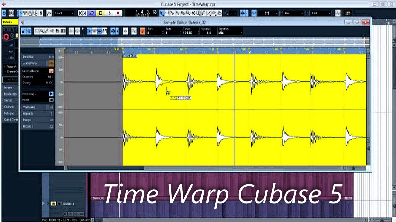 Otimizando a sessão com o Time Warp - Cubase 5 - Português do Brasil