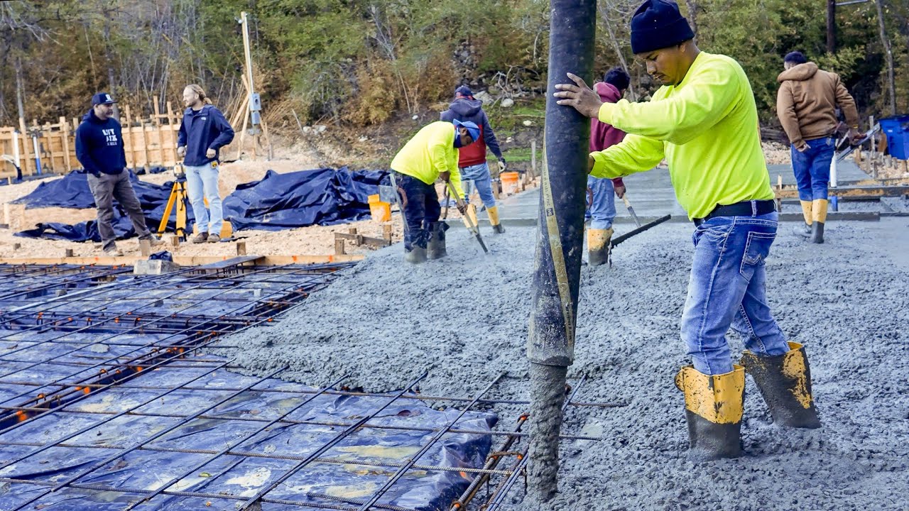 6,000 Sq Ft Foundation Pour Start to Finish | Satisfying Construction ASMR