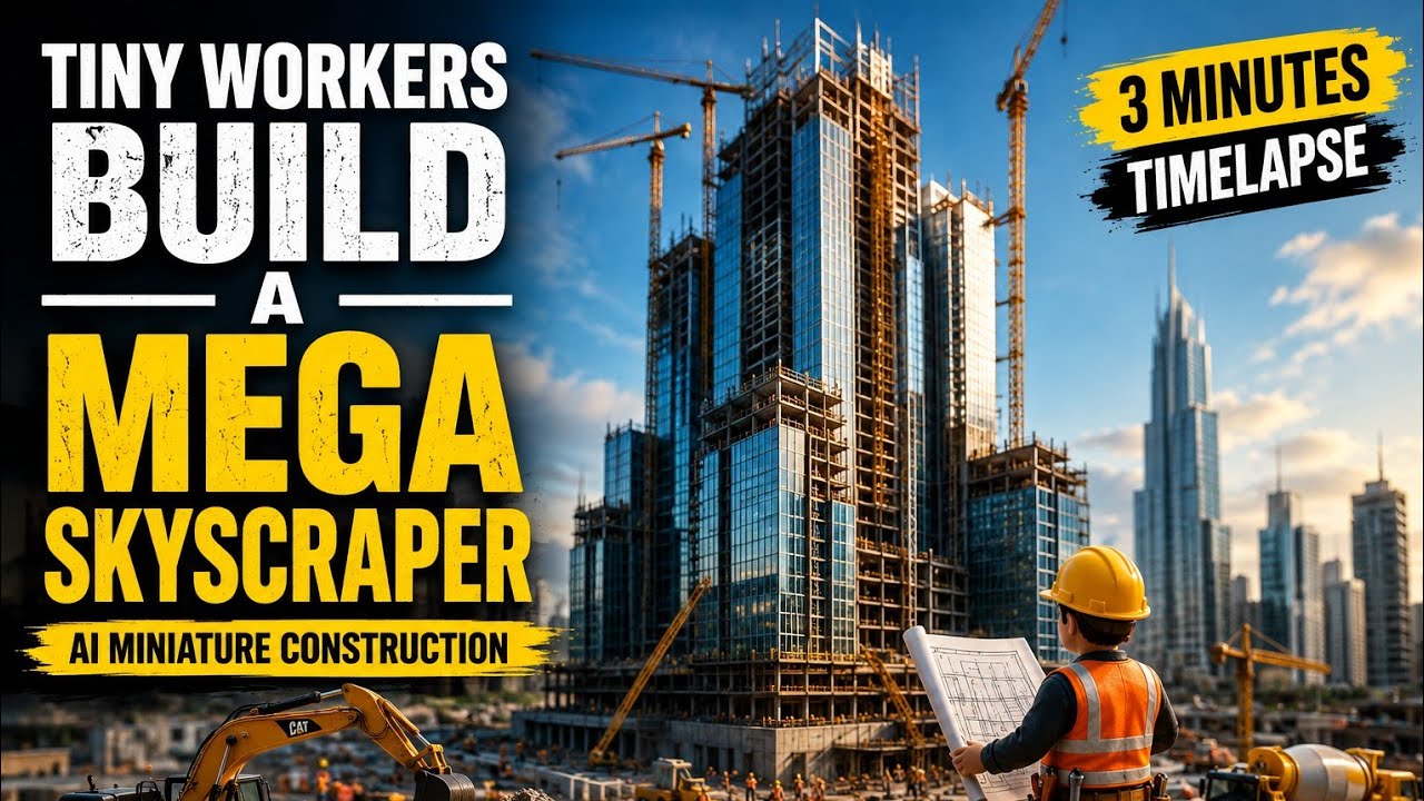 Tiny Workers Build a Mega Skyscraper | AI Miniature Construction Full Timelapse 🏙️🏗️