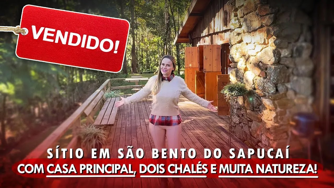 ✅ Vendido 🍁Sítio em São Bento do Sapucaí. 30 mil m² de terreno com casa, chalés e cachoeira próxima