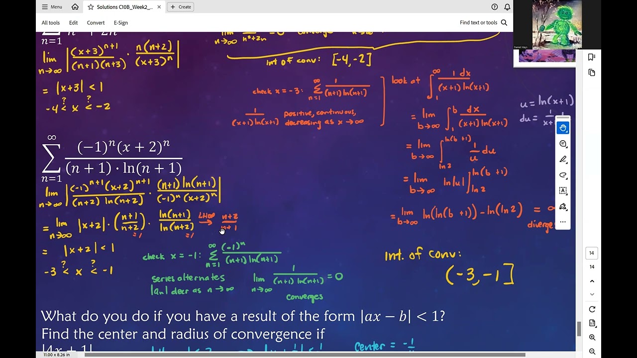 Calc BC - Hays - Unit 10B - Intervals of Convergence and Endpoints