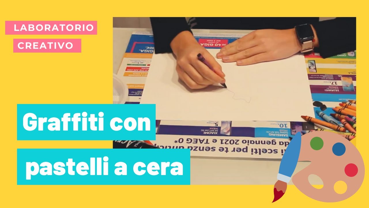 Tutorial graffiti con pastelli a cera
