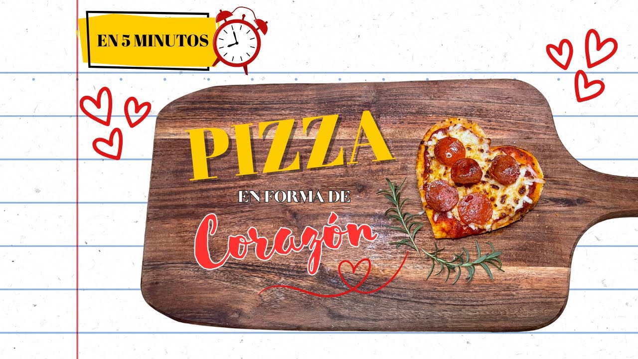 Mini Pizza de corazones con pan fermentado (en 5 minutos)