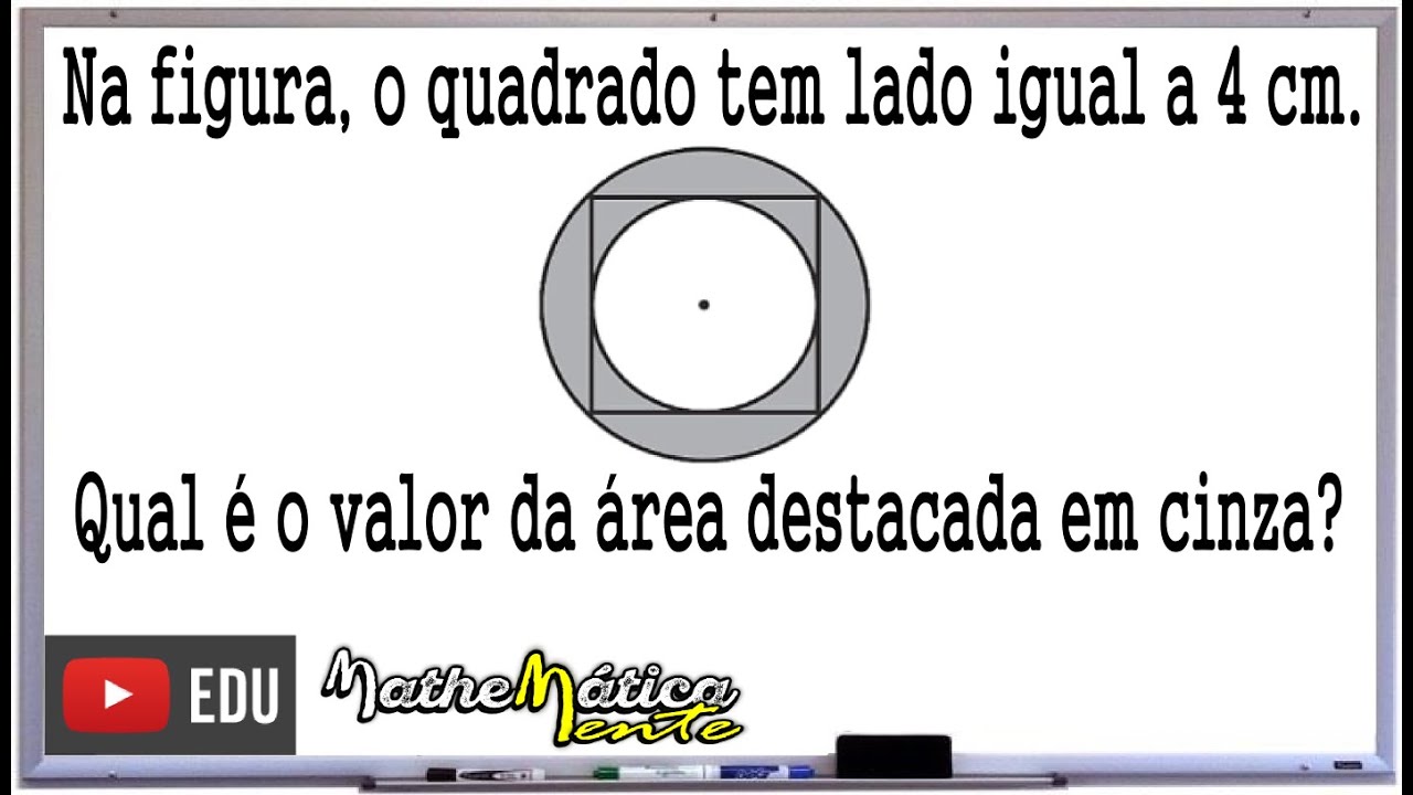 PROBLEMA DE GEOMETRIA PLANA - Área hachurada - Prof. Robson Liers - Mathematicamente