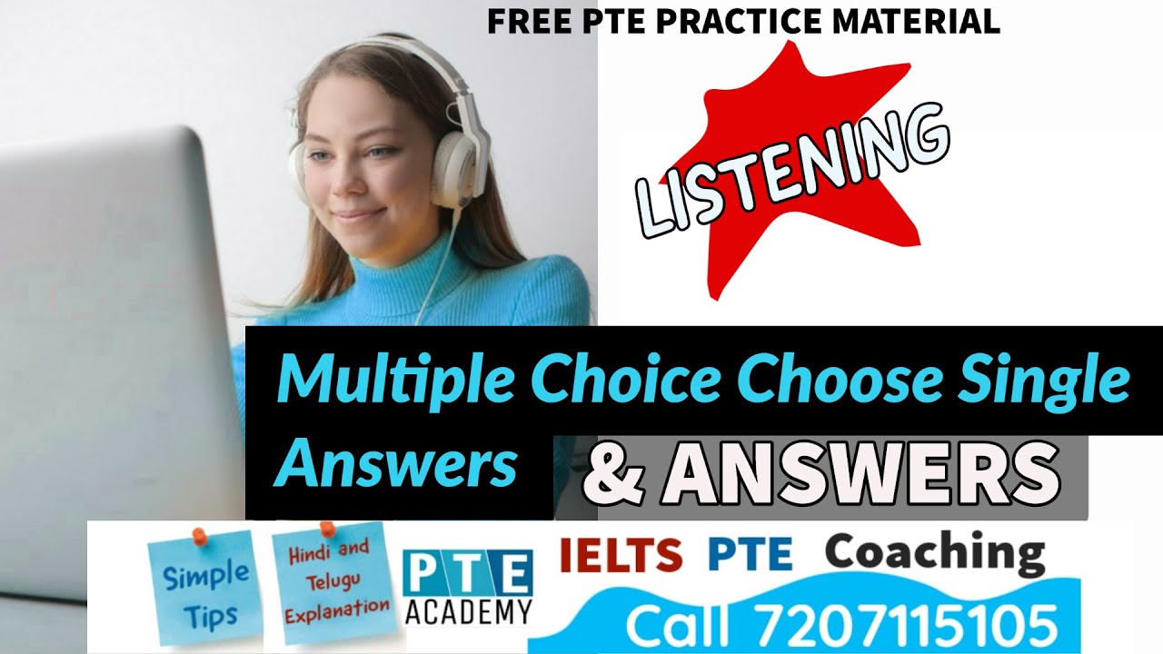 Pte Listening Multiple Choice Single Answer New Video PTE Academy
