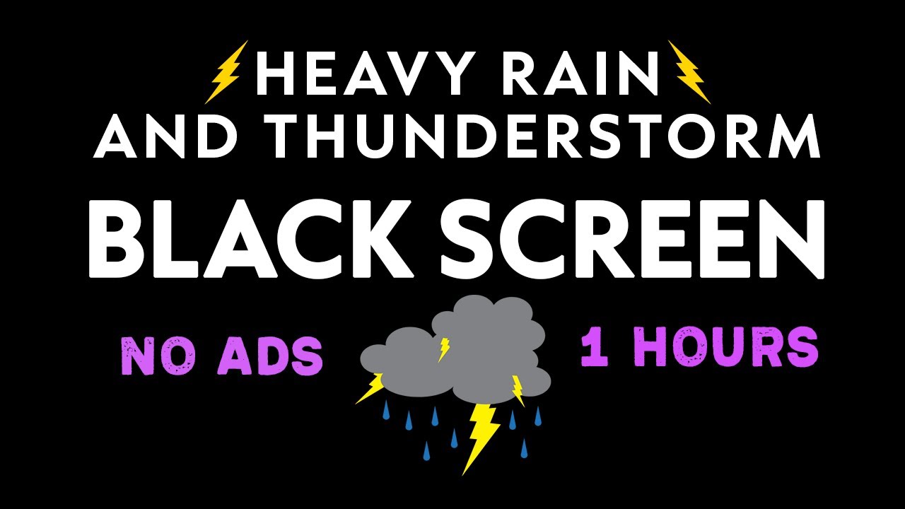 Heavy Rainstorm and Rolling Thunder | BLACK SCREEN | Sleep Peacefully Tonight, No Ads