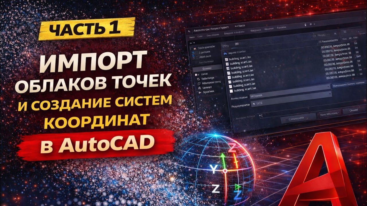 Импорт облаков точек и создание пользовательских систем координат в AutoCAD