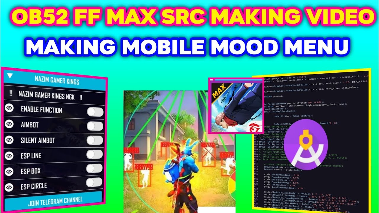 Ob52 SRC FF Max mod menu making video on your name make now mod menu full safe src bypass SRPatch 