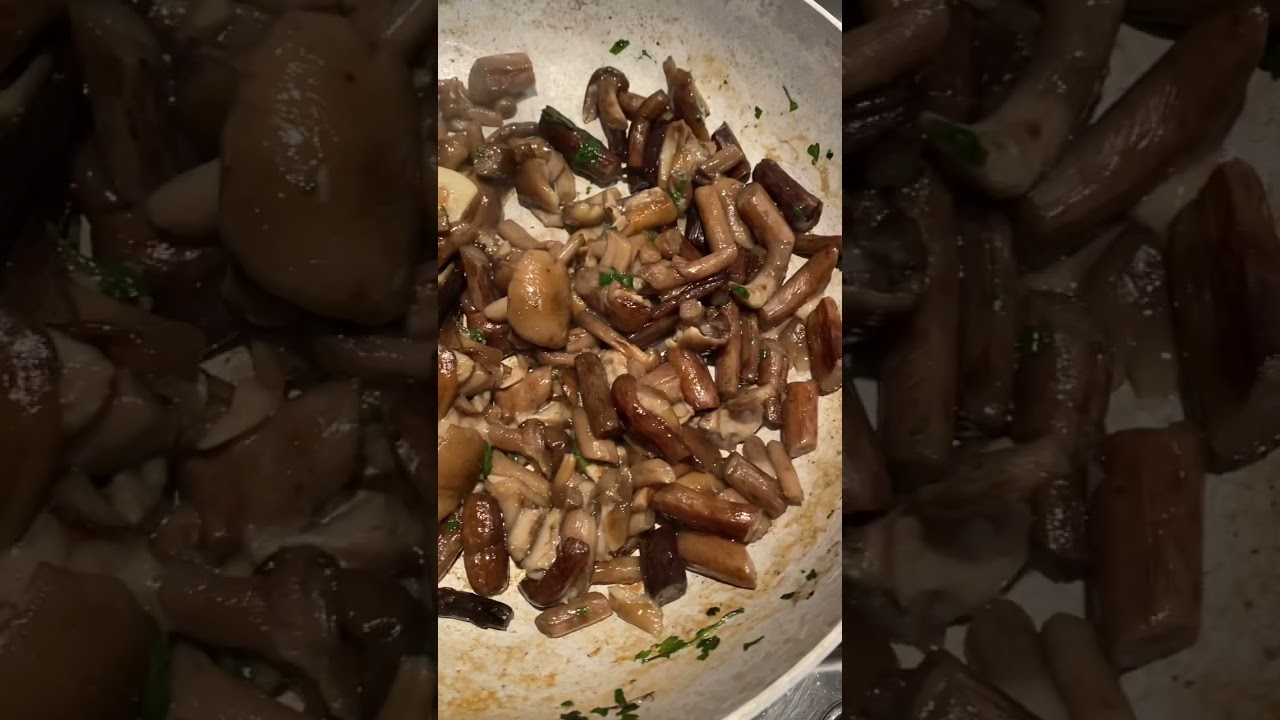 #short funghi chiodini trifolati (funghi, aglio,olio, sale prezzemolo,peperoncino un pizzico)