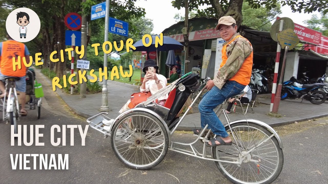 Hue City Tour on Rickshaw | DANANG | Hoi An | Vietnam | Walking Tour 2024 [4K]
