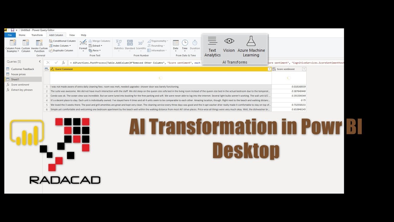 AI Transformation in Power BI Desktop