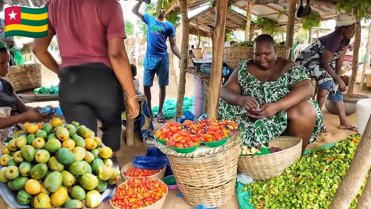 Rural African village market day in Togoville West Africa. Cost of living in an African village 2024