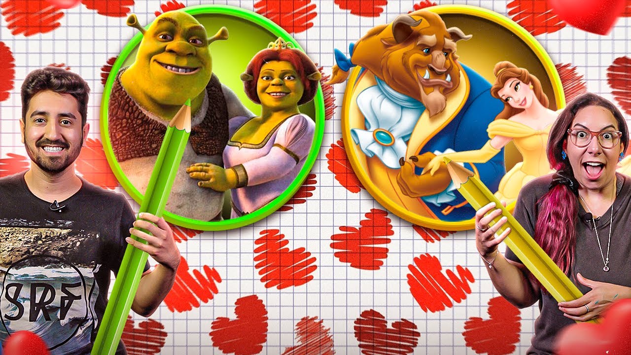 PINTANDO COM 3 CORES CASAIS ROMÂNTICOS DE DESENHOS FAMOSOS | Gabriel e Shirley 2.0